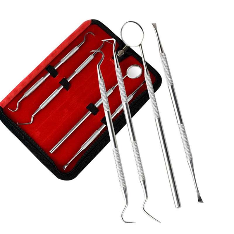 4pcs Oral Care Teeth Cleaning Tool Anti Fog Mirror Scraper Scaler Dental Probe