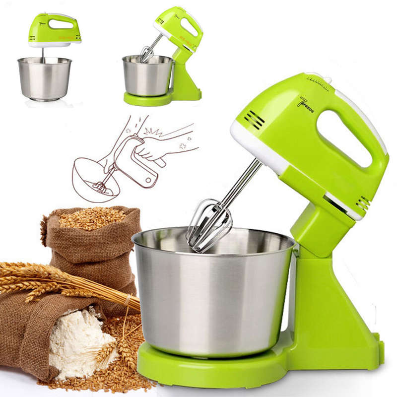 7 Speed Electric Egg Beater Dough Cakes Bread Egg Stand Mixer + Hand Blender +