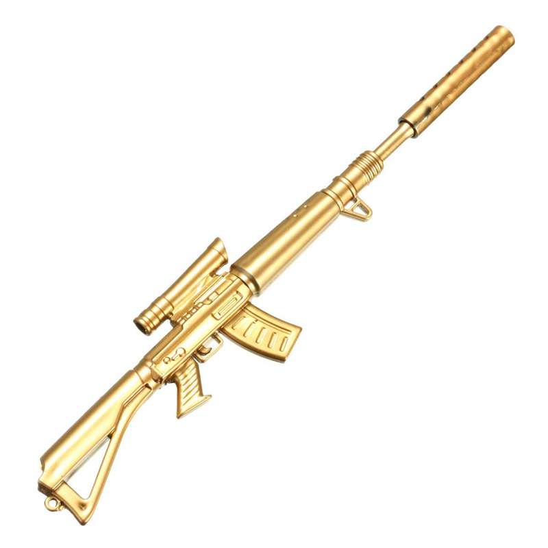 1Pcs 0.38mm Creative Novelty Cute Gold Rifle Shape Design Black Ink Ballpoint P