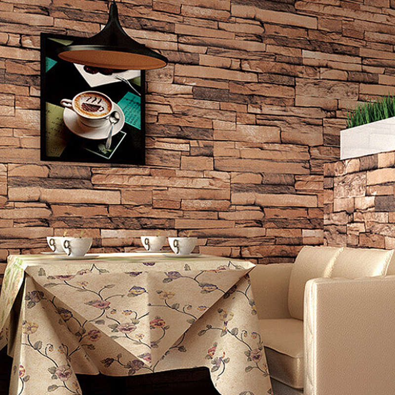 10m -3D Wallpaper Roll PVC Brick Grain Waterproof Wallpaper - FREE SHIPPING