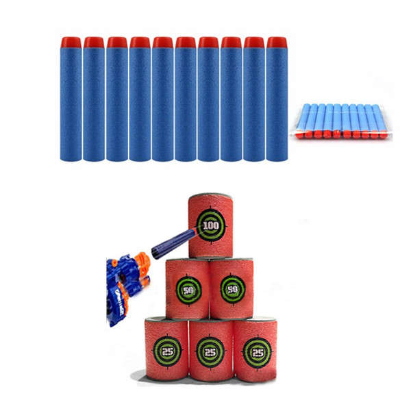 100PCS Light Blue Refill Bullets Dart For Nerf N-strike Elite Rampage Retaliato