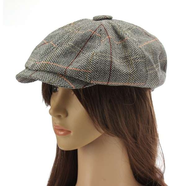 Unisex Women Newsboy Flat Cap Mens Cabbie Linen Berets Duckbill Hats