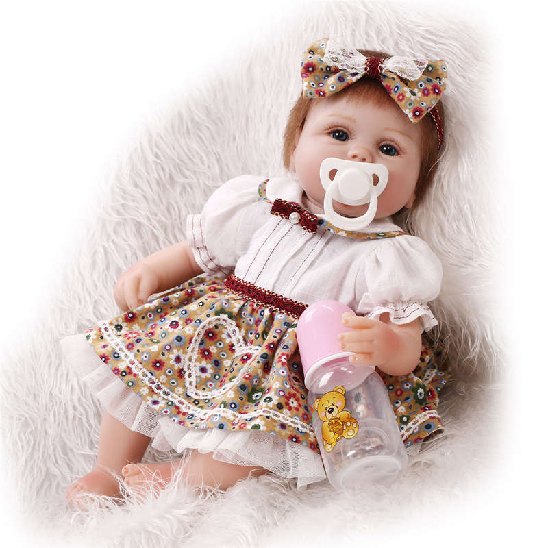 18inch Reborn Baby Dolls Newborn Realistic Soft Silicone Girl Toy