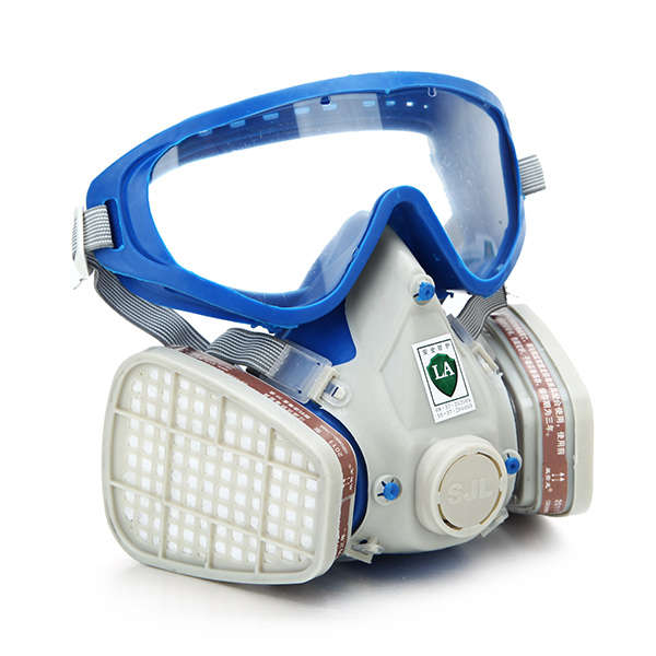 Silicone Full Face Respirator Gas Mask & Goggles Comprehensive Cover Paint Chem