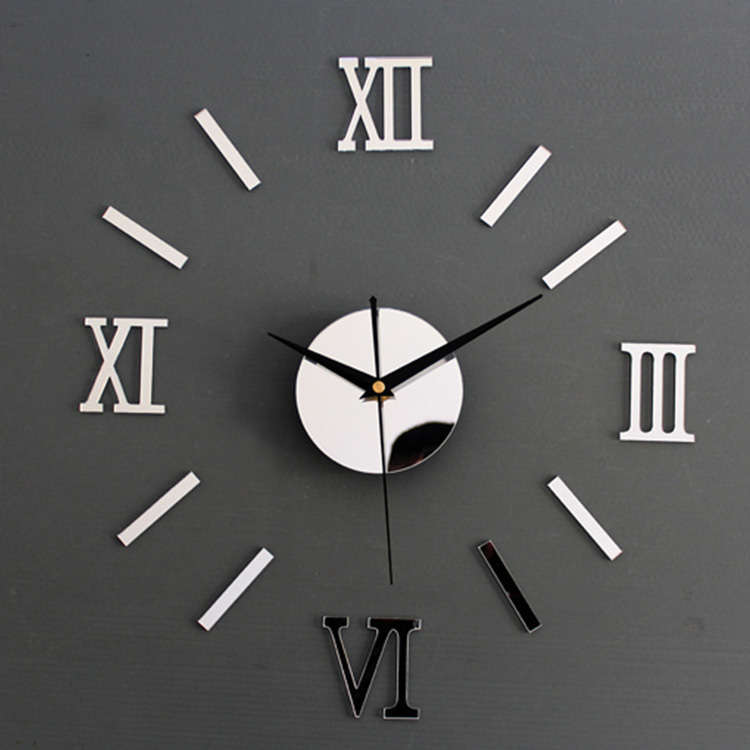 Honana DX-X5 Creative 3D Acrylic Mirror Wall Sticker Quartz Clocks Watch Large