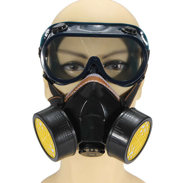 Dual Anti-Dust Respirator Mask Glasses Set Spray Paint Industrial Gas