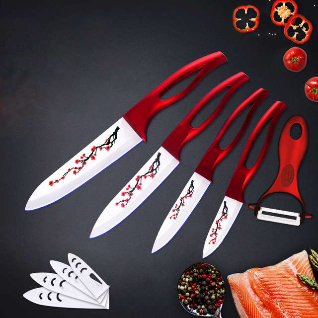 XYj Kitchen Knife Ceramic Knife Set Cooking Set 3 4 5 6 inch Peeler Beauty Blad