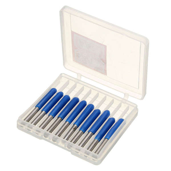 10pcs 60 Degree 0.3mm Tip 3.175mm Carbide PCB Engraving Bits End Mill Cutter CN