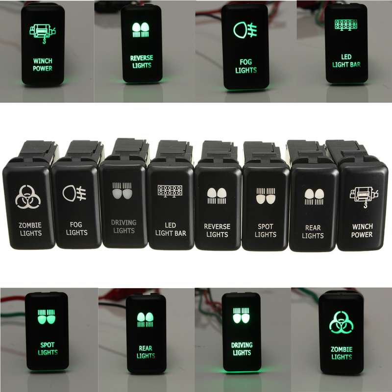 12V LED Carling Rocker Switch For Toyota Landcruiser Hilux Prado FJ CRUISE