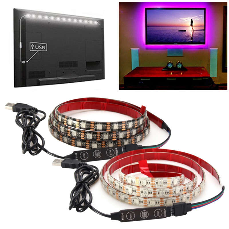 2M Waterproof USB SMD5050 120 LED RGB Strip Light Bar TV Background Lighting La