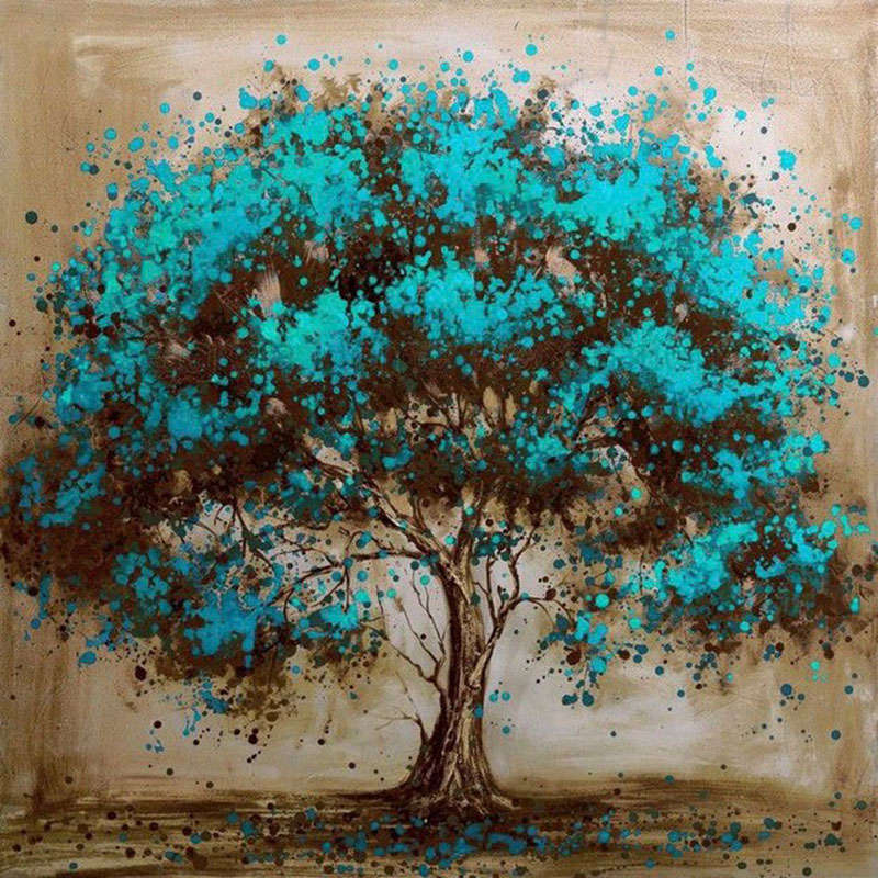 5D DIY Diamond Cartoon Tree Paintings Bead Embroidery Cross Mosaic Scenic Fabri