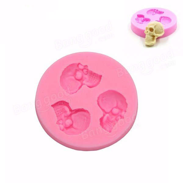 KCASA Skull Head Fondant Silicone Mould Skeleton Chocolate Mold Cake Decoration
