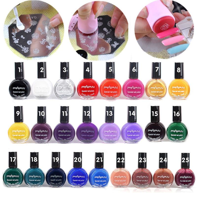 10ml 25 Colors Painting Template Stamping Printing Print Nail Art Vanish Polish