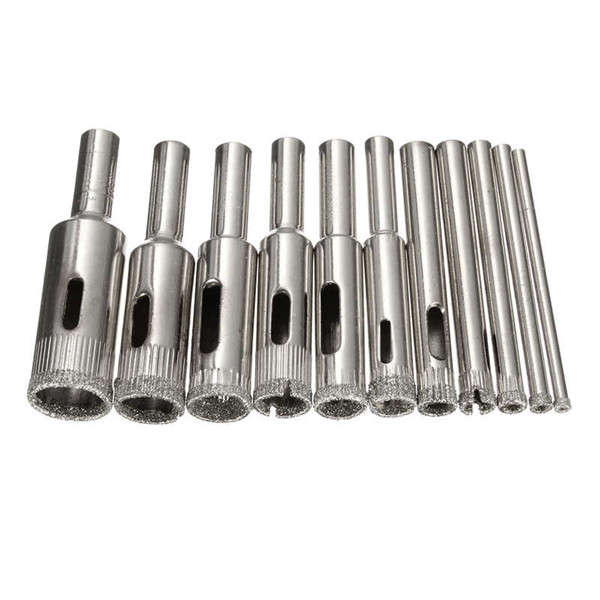 11Pcs 3-14mm Diamond Coated Core Hole Saw Drill Bit Set Tools for Tiles Marble