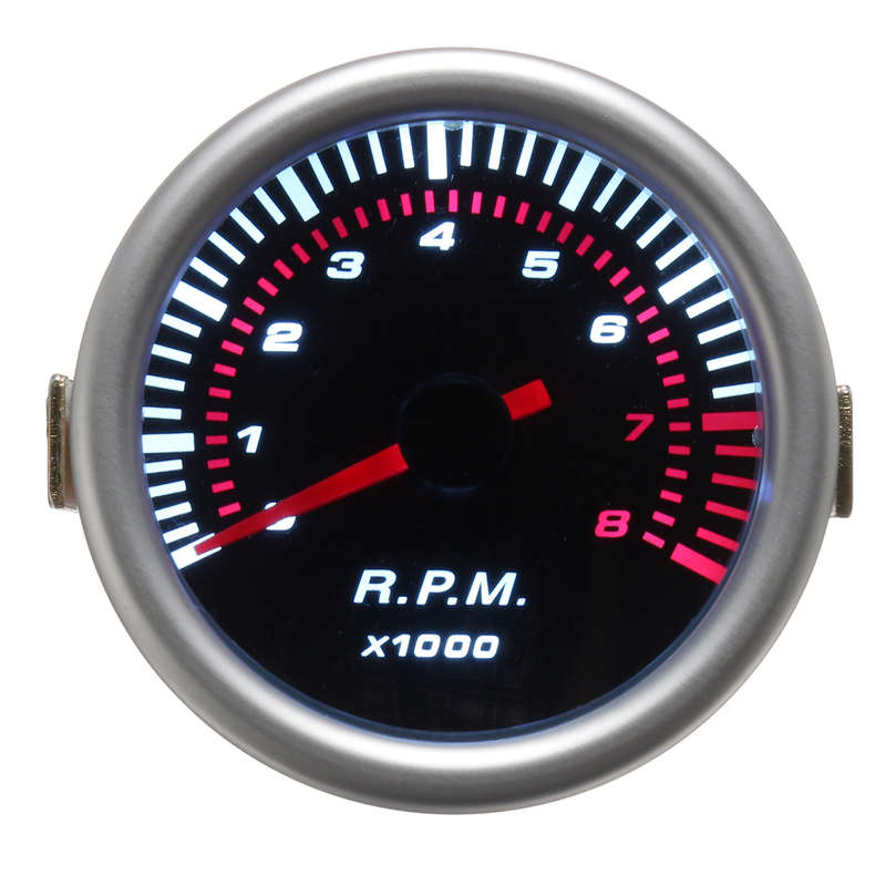 Universal Car 52mm 2 Inch Counter Tacho Tachometer Gauge Pointer RPM White LED