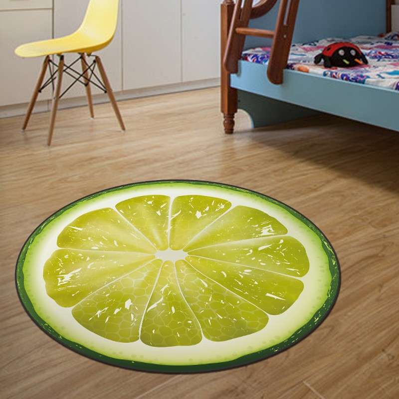 KCASA KC-M4 3D Print Round Fruit Kids Bedroom soft Car Pet Home Living Room Kit