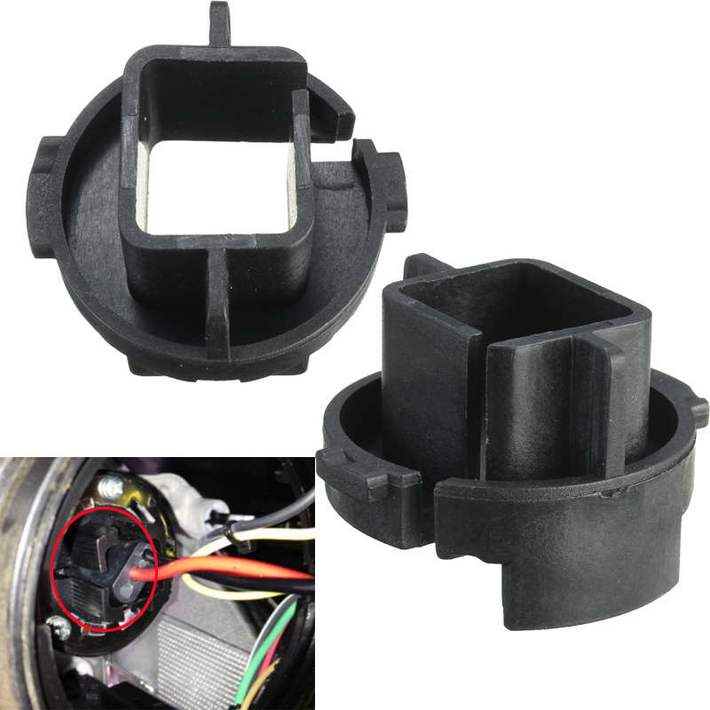2pcs H7 Xenon HID Bulbs Adapters Holders For Hyundai Genesis Coupe Veloster K5