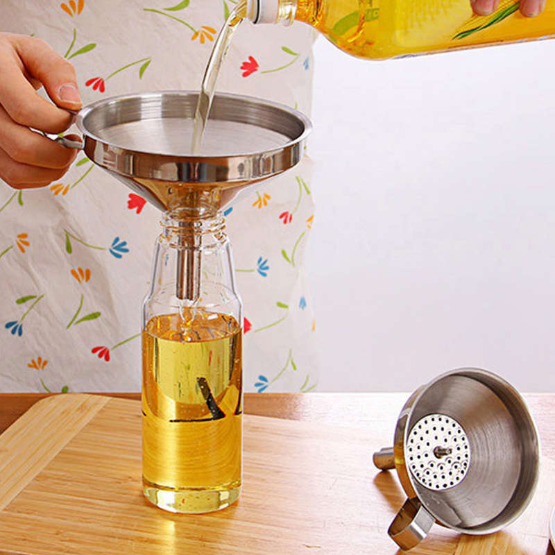 KCASA KC-SF03 Stainless Steel Juice Jam Liquor Filling Funnel Oil Hopper Filter