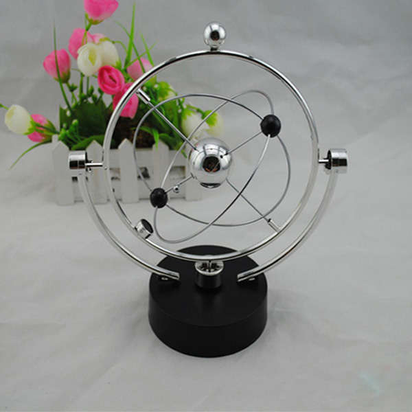 Silver Kinetic Orbital Desk Decoration Celestial Newton Pendulum