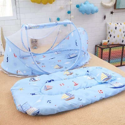 baby foldable mosquito net blue