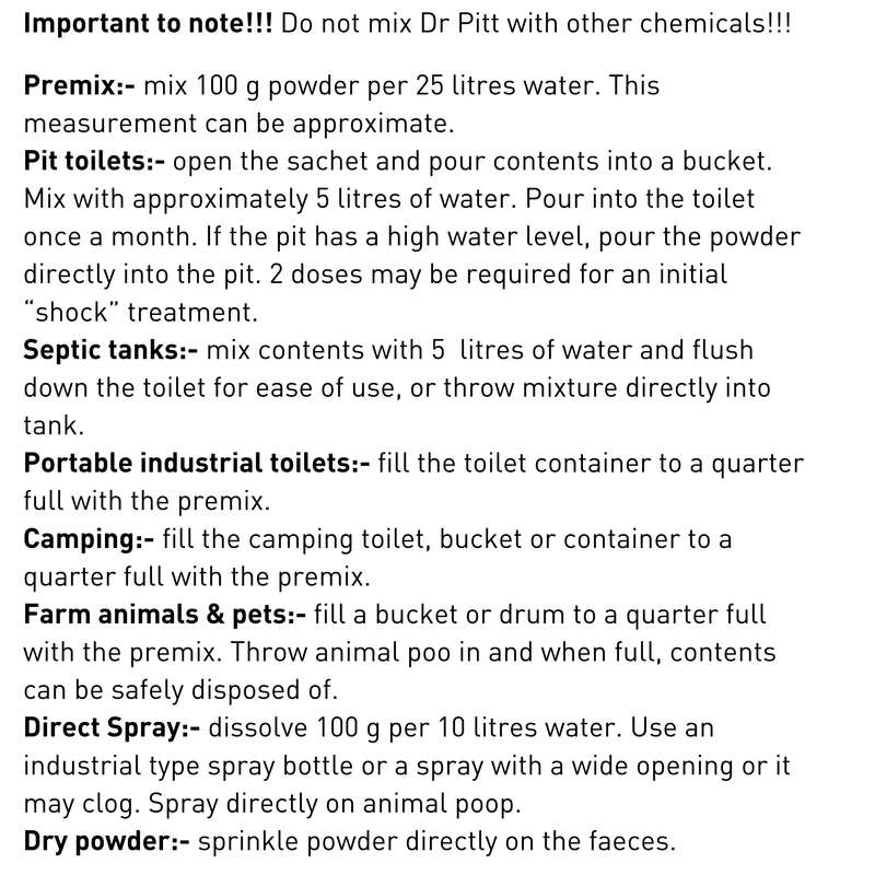 Dr Pitt Eco-Friendly Toilet Sanitizer Powder