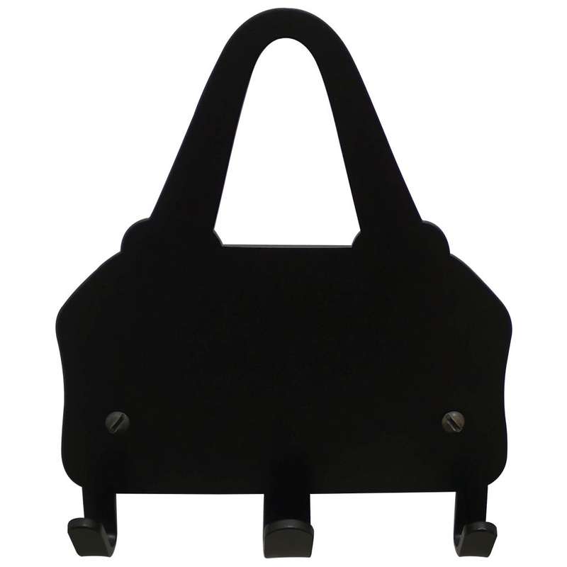Eboy Steel Handbag Holder & Keys Rack - 3 Hooks - Black
