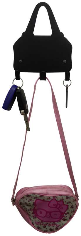 Eboy Steel Handbag Holder & Keys Rack - 3 Hooks - Black