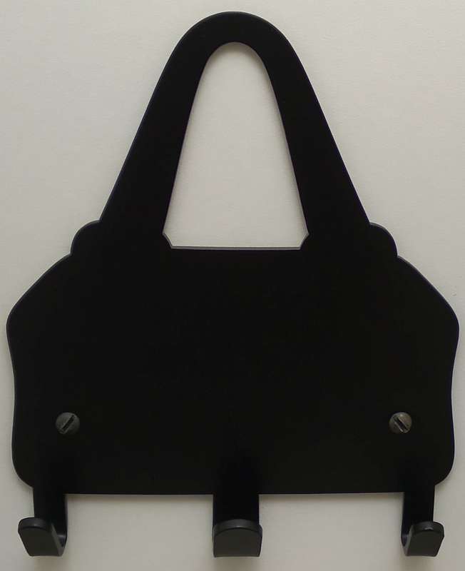 Eboy Steel Handbag Holder & Keys Rack - 3 Hooks - Black
