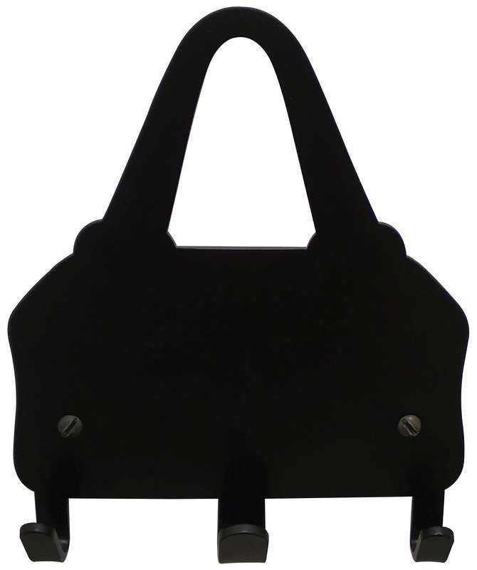 Eboy Steel Handbag Holder & Keys Rack - 3 Hooks - Black