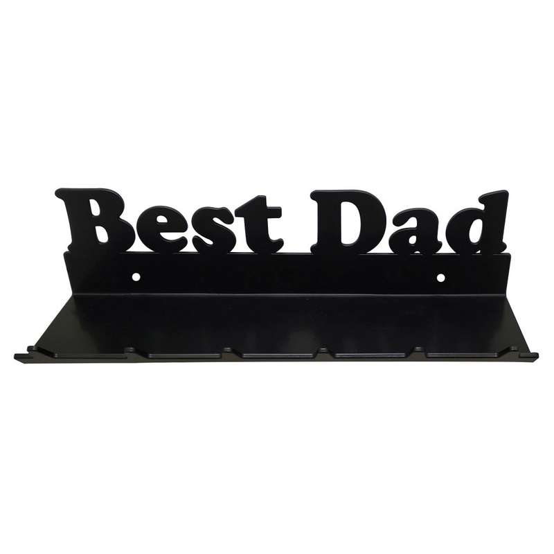 Eboy Steel Best Dad Keys Rack with Tray - 6 Hooks - Black