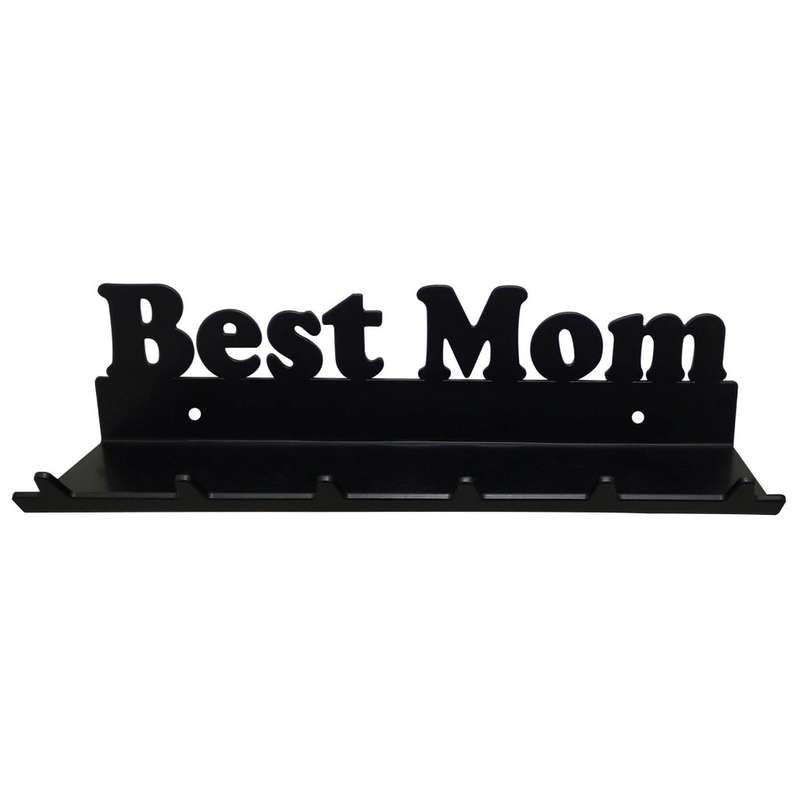Eboy Steel Best Mom Keys Rack with Tray - 6 Hooks - Black