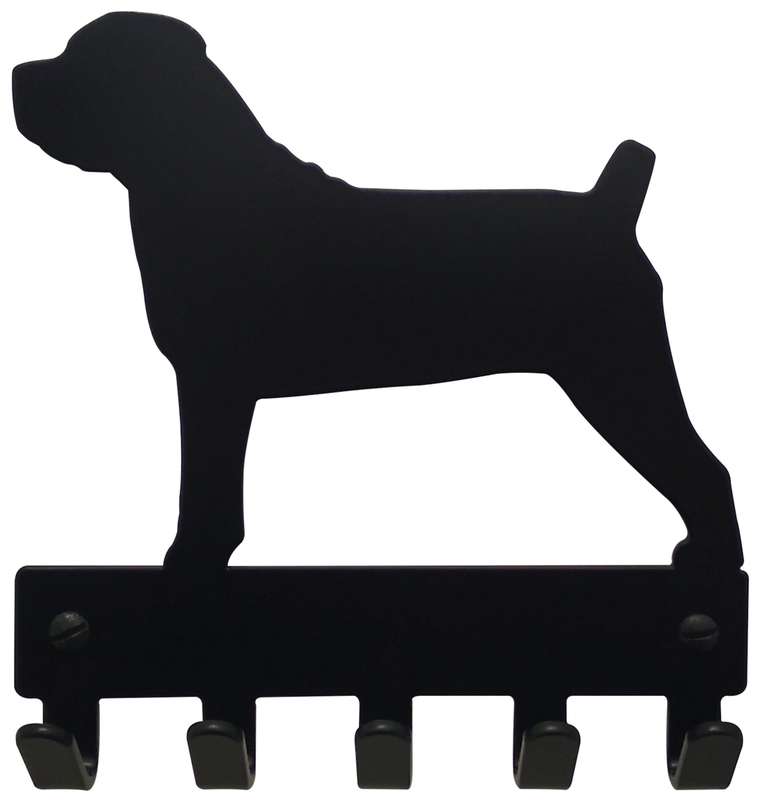 Eboy Steel Boerboel Key Rack or Leash Hanger - 5 Hooks - Black