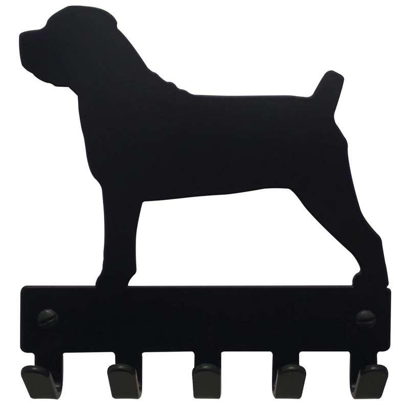 Eboy Steel Boerboel Key Rack or Leash Hanger - 5 Hooks - Black
