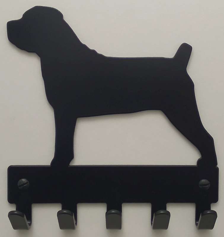 Eboy Steel Boerboel Key Rack or Leash Hanger - 5 Hooks - Black
