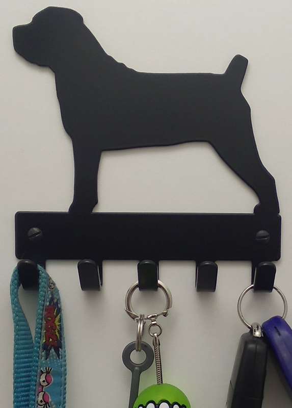 Eboy Steel Boerboel Key Rack or Leash Hanger - 5 Hooks - Black