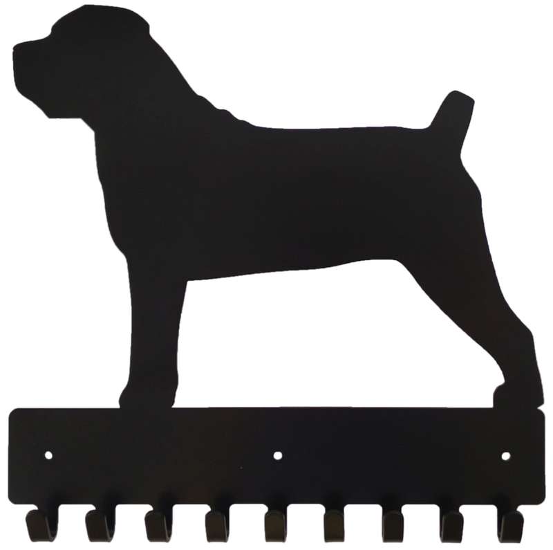 Eboy Steel Boerboel Key Rack or Leash Hanger - 9 Hooks - Black