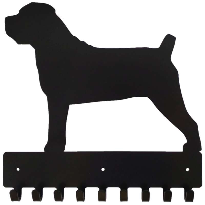 Eboy Steel Boerboel Key Rack or Leash Hanger - 9 Hooks - Black
