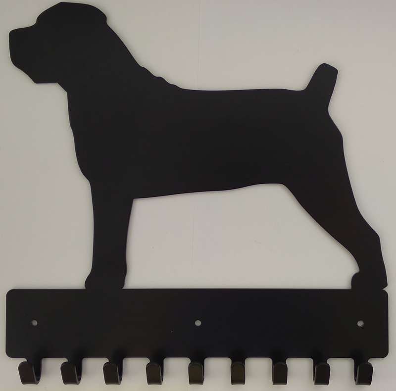 Eboy Steel Boerboel Key Rack or Leash Hanger - 9 Hooks - Black