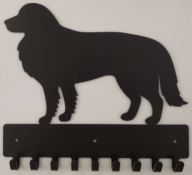 Eboy Steel Border Collie Key Rack or Leash Hanger - 9 Hooks - Black