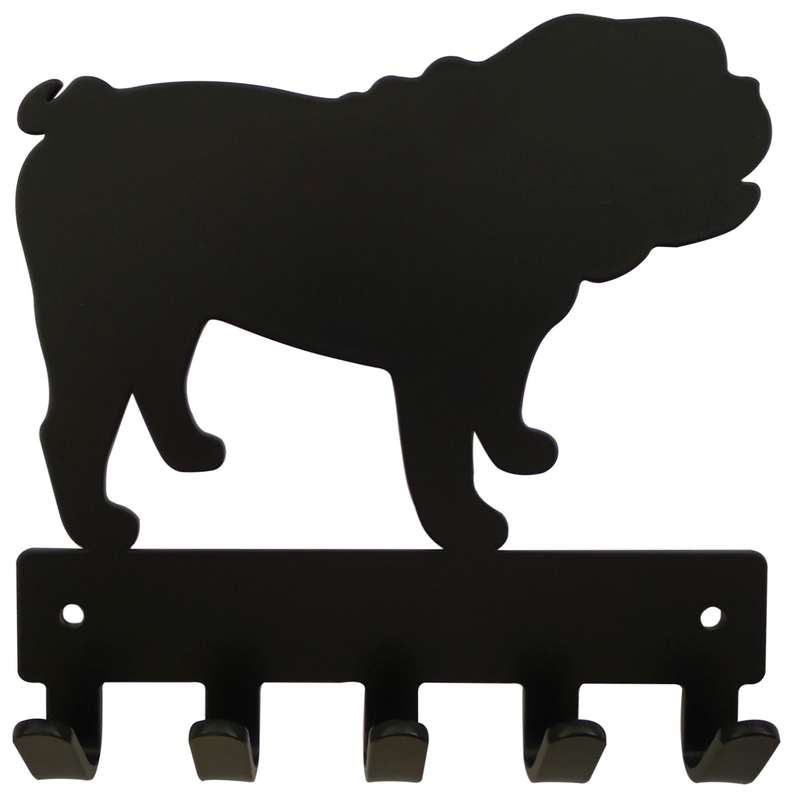 Eboy Steel Bulldog Key Rack or Leash Hanger - 5 Hooks - Black