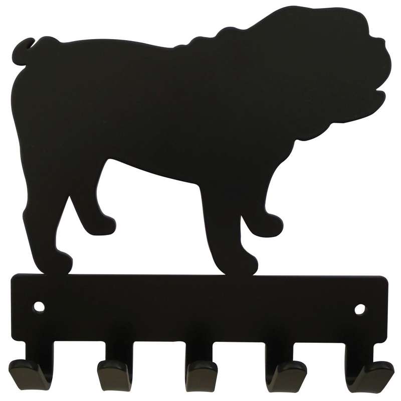 Eboy Steel Bulldog Key Rack or Leash Hanger - 5 Hooks - Black