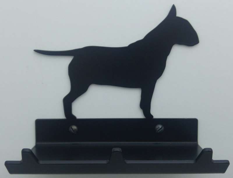 Eboy Steel Bull Terrier Key Rack with Tray - 3 Hooks - Black