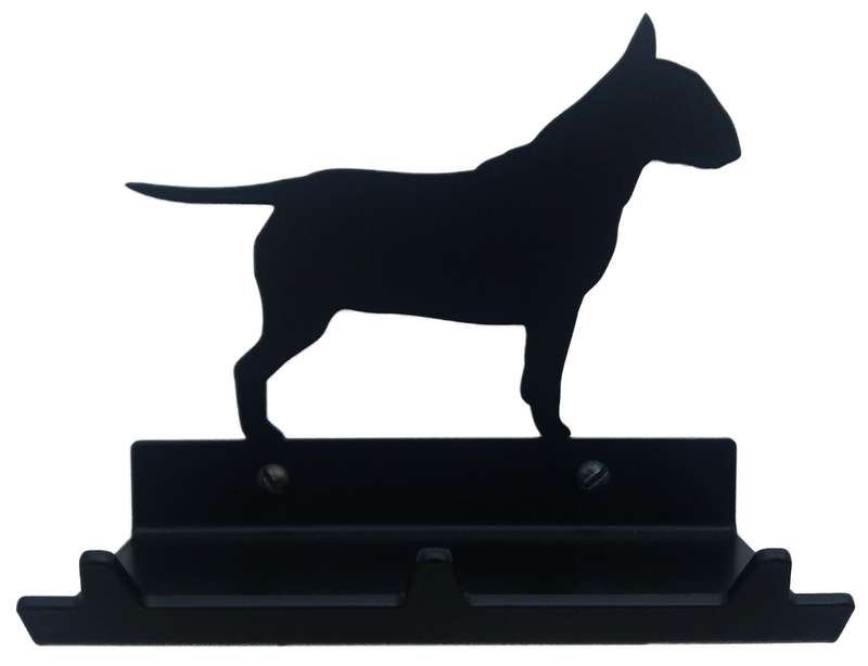 Eboy Steel Bull Terrier Key Rack with Tray - 3 Hooks - Black
