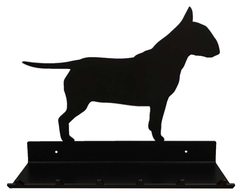 Eboy Steel Bull Terrier Key Rack with Tray - 6 Hooks - Black