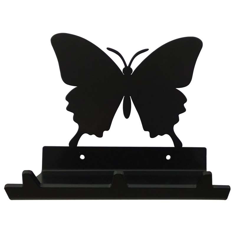 Eboy Steel Butterfly Key Rack with Tray - 3 Hooks - Black
