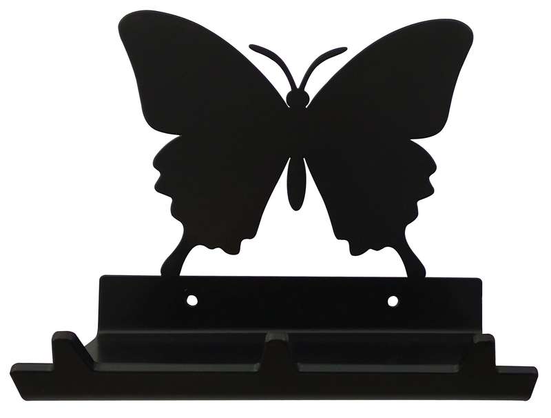 Eboy Steel Butterfly Key Rack with Tray - 3 Hooks - Black