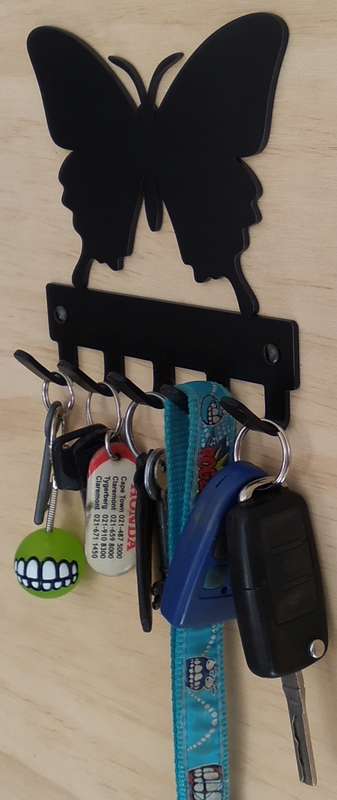 Eboy Steel Butterfly Key Rack or Leash Hanger - 5 Hooks - Black