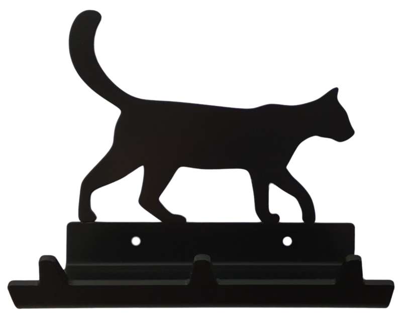 Eboy Steel Cat Walking Key Rack with Tray - 3 Hooks - Black