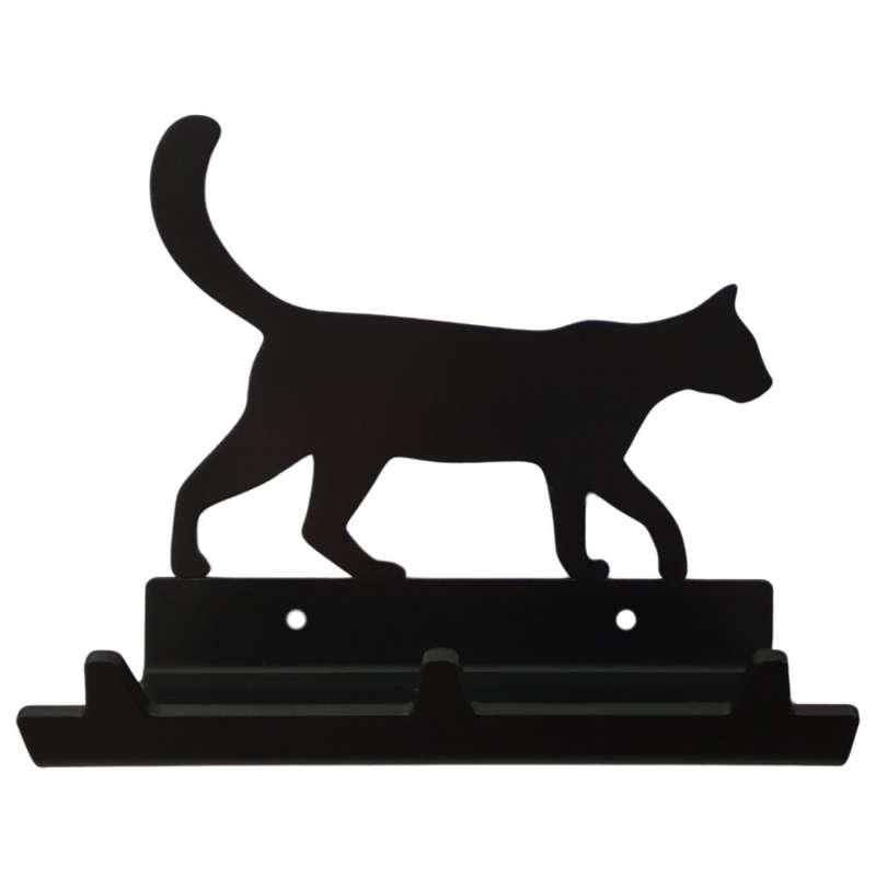 Eboy Steel Cat Walking Key Rack with Tray - 3 Hooks - Black