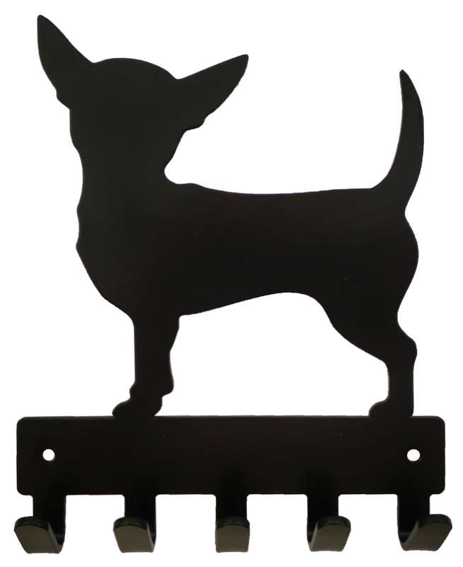 Eboy Steel Chihuahua Key Rack or Leash Hanger - 5 Hooks - Black